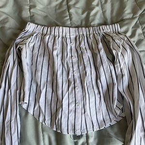 off the shoulder striped top